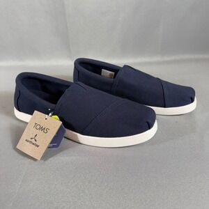 Toms Alpargata FWD Espadrille Slip-On Shoes Navy Blue Men 10.5 Cotton New NWT